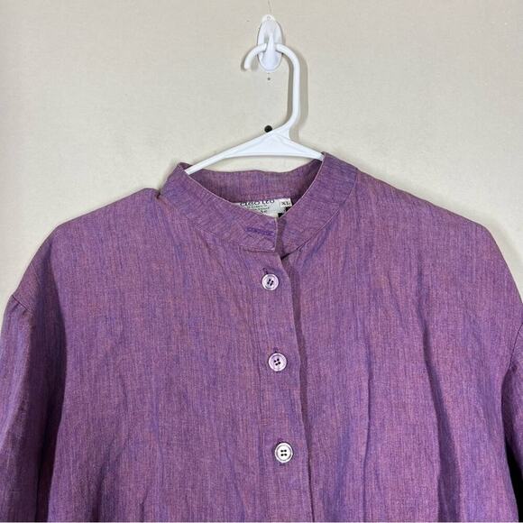 Cleo Dublin Ireland 100% Irish Linen Top Size XL - Picture 3 of 9